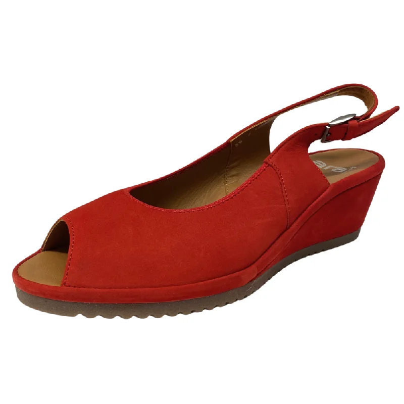 Ara Colleen Red Nubuck Sandal (Women's)