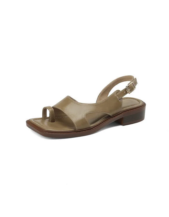 Square Toe Strappy Flat Sandals Slingback 35-41