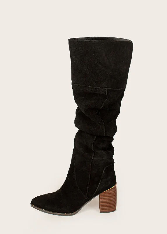 Nyra Slouch Boot in Washed Black