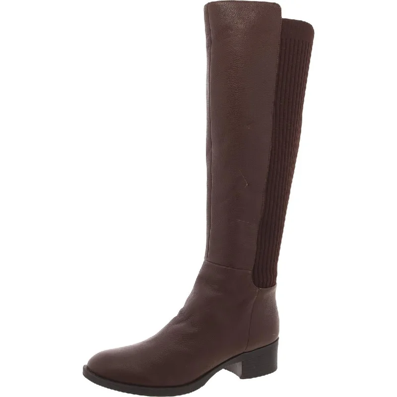 Kenneth Cole Womens Leanna Leather Solid Knee-High Boots