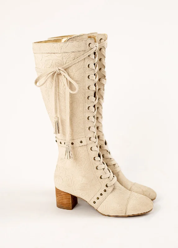 Marita Tall Boot in Bone