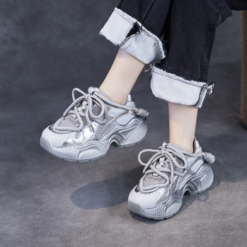 Women Minimalism Breathable Mesh Chuanky Platform Sneakers