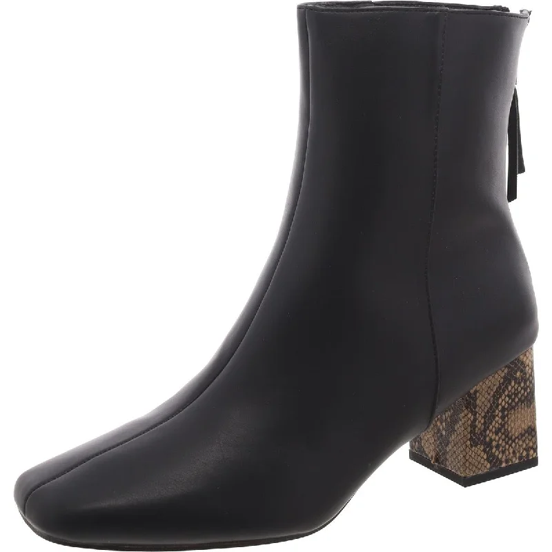 French Connection Womens          Square Toe Zip UP Mid-Calf Boots