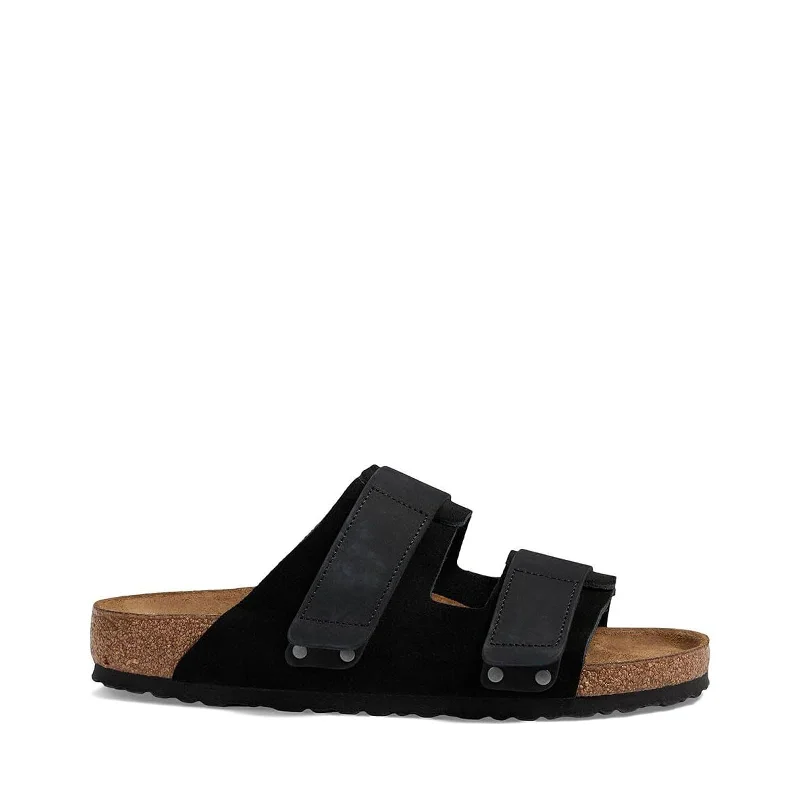 Women's Shoes Birkenstock UJI Nubuck/Suede Leather Slide Sandals 1024832 BLACK