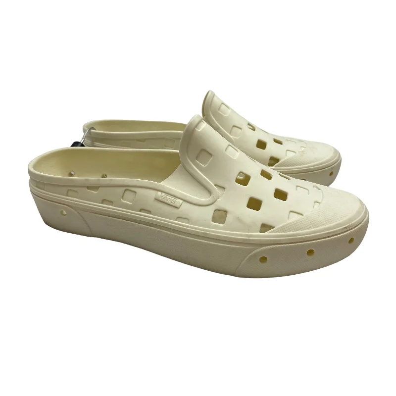 Cream Shoes Flats Vans, Size 9.5