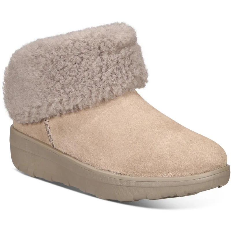 Fitflop Womens Mukluk Shorty III Suede Faux Fur Wedge Boots