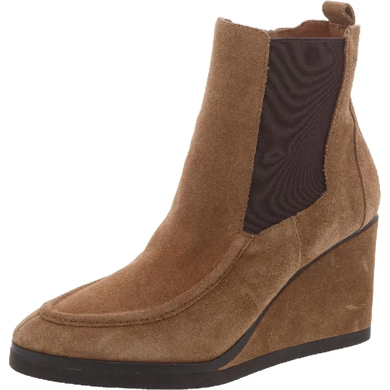 NYDJ Womens Suede Wedge Chelsea Boots