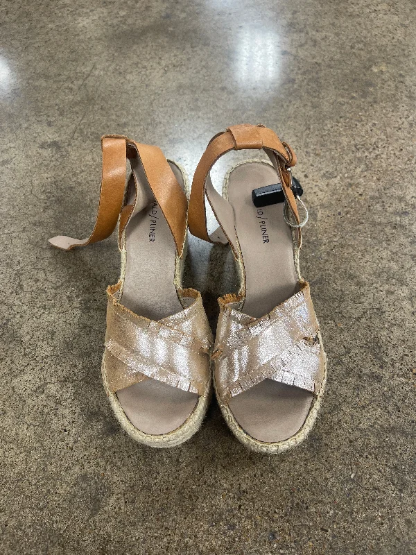 Sandals Heels Wedge By Donald Pliner In Tan, Size: 9