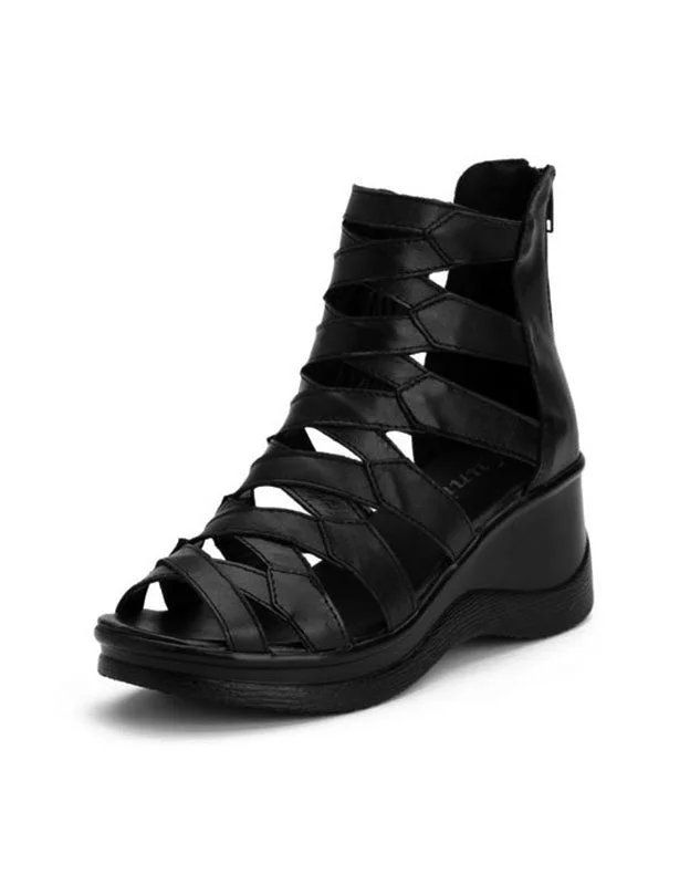 Retro Rome Style Ankle Strappy Wedge Sandals 34-41