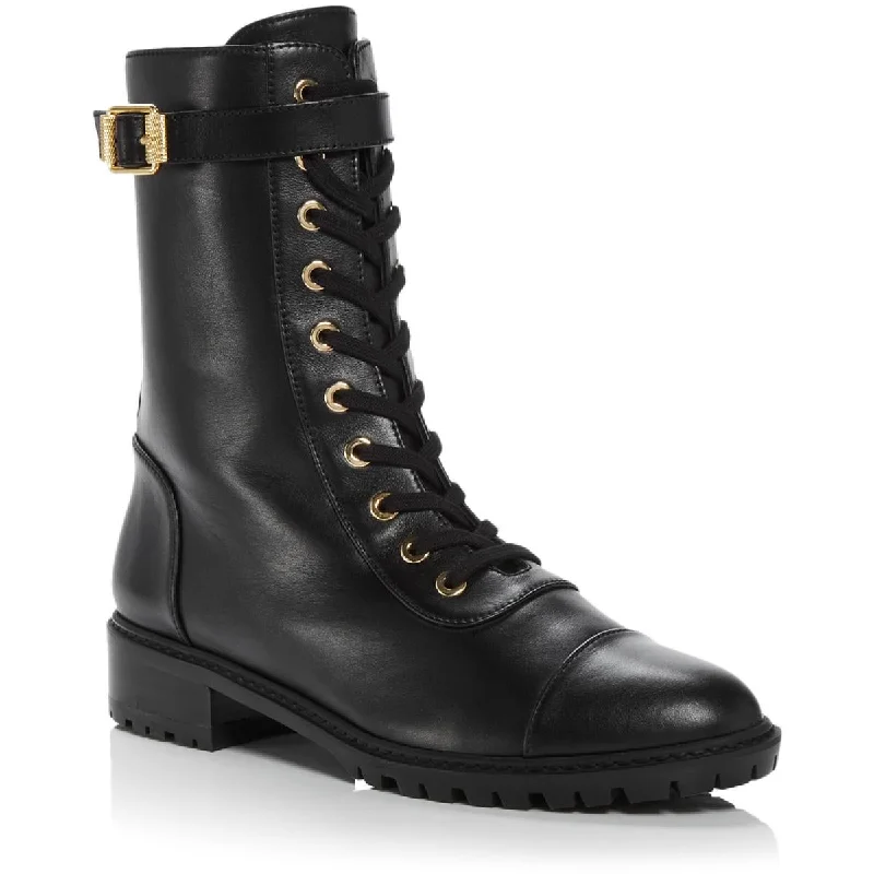 Stuart Weitzman Womens Thalia  Leather Ankle Combat & Lace-up Boots