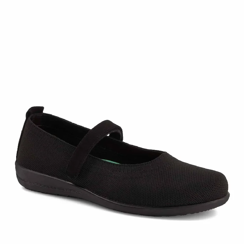 Women's Comfort Mary Janes Textile Shoes In Black