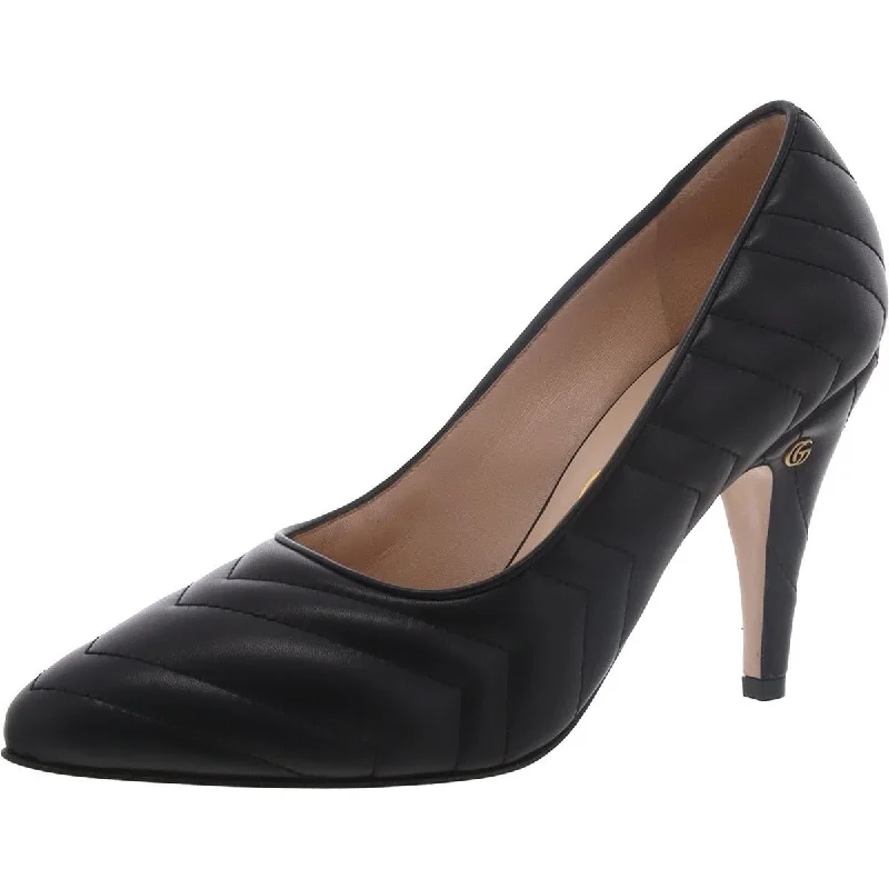 Gucci Womens Charlotte Textured Pointed Toe Pumps