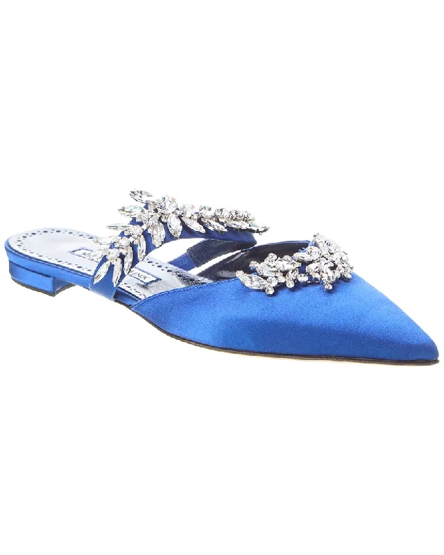 Manolo Blahnik Lurum Satin Flat