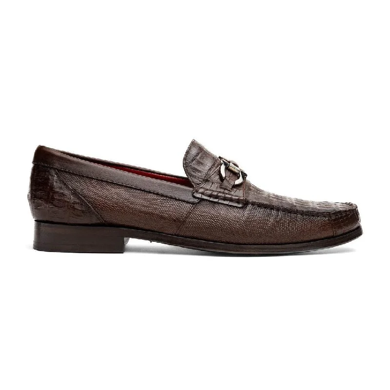 Marco Di Milano Adro Men's Shoes Exotic Caiman Crocodile / Lizard Horsebit Loafers (MDM1201)