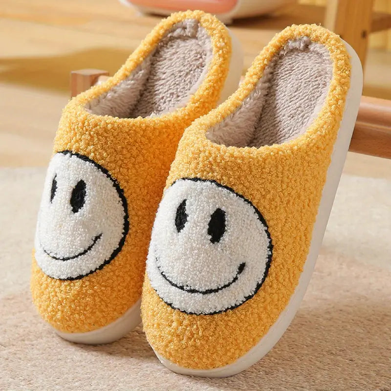 Yellow Smiley Face Slippers