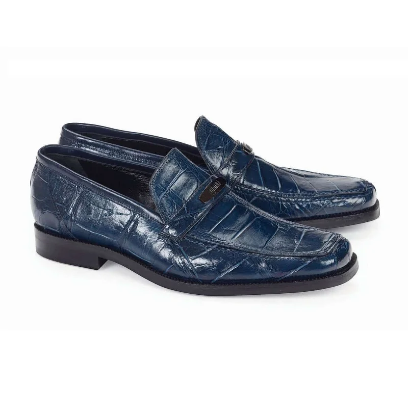 Mauri 4692-3 Spada Men's Designer Shoes Wonder Blue Alligator Body Loafers (MA4634)