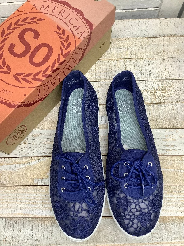 Blue Shoes Flats So, Size 10