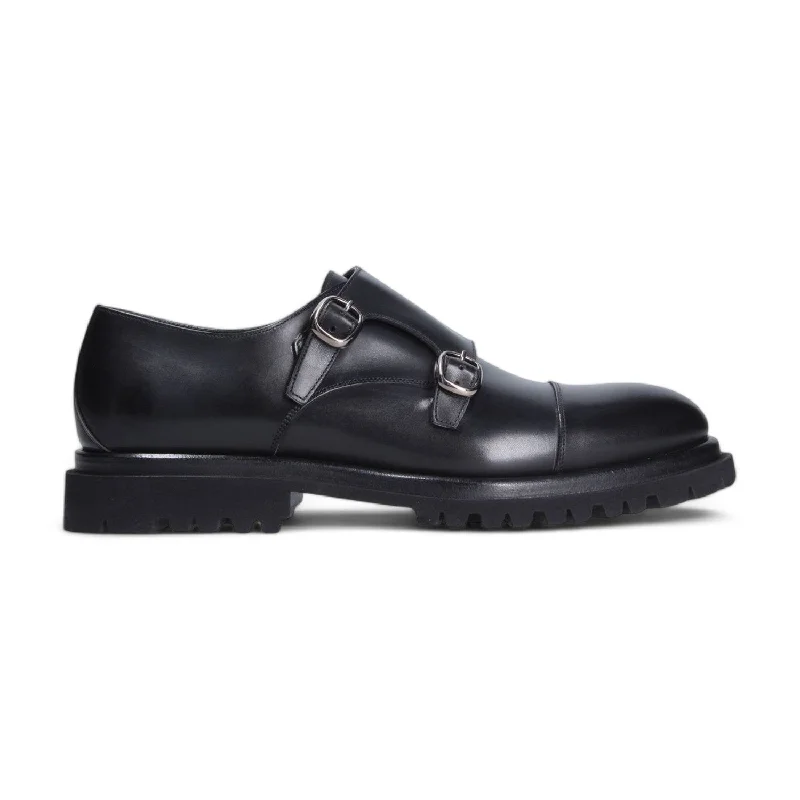 Franceschetti Zurich Men's Shoes Calf-Skin Leather Double Buckle Monk-Straps Loafers (FCCT1082)