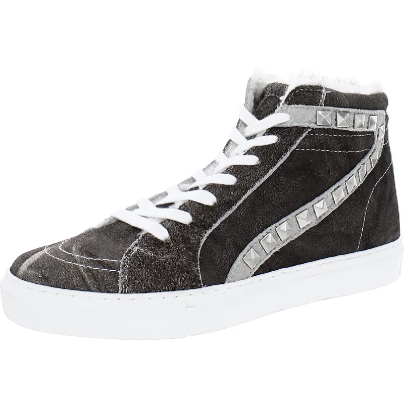 Steve Madden Womens Tracey Suede Studded Casual and Fashion Sneakers