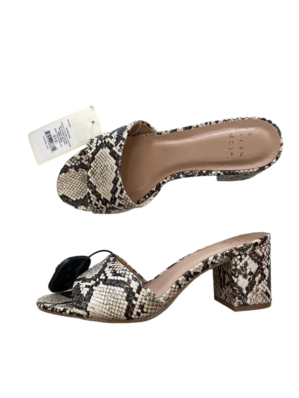 Snakeskin Print Sandals Heels Block A New Day, Size 6.5