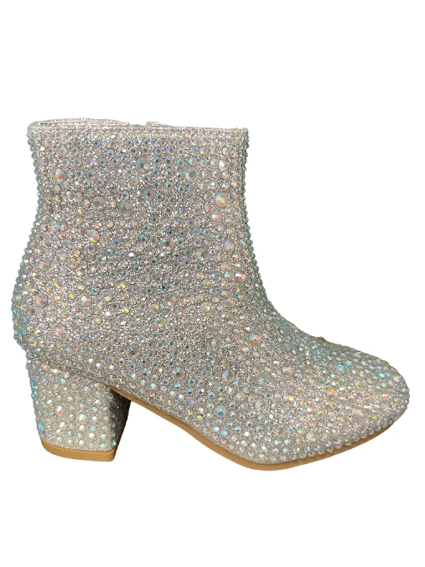 Silver Rhinestone Boots - Go Go Girl