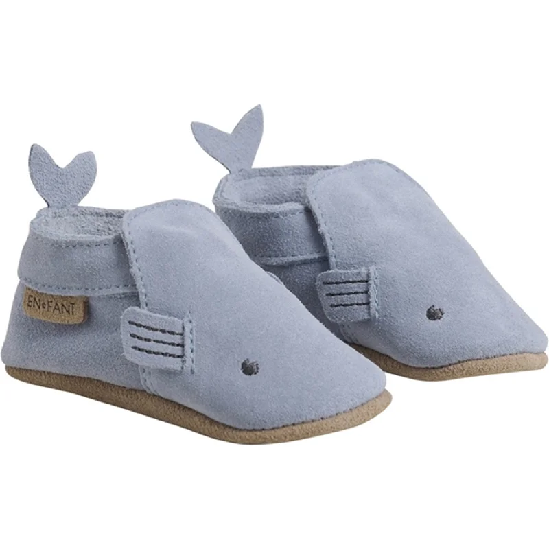 En Fant Slippers Suede Dusty Blue