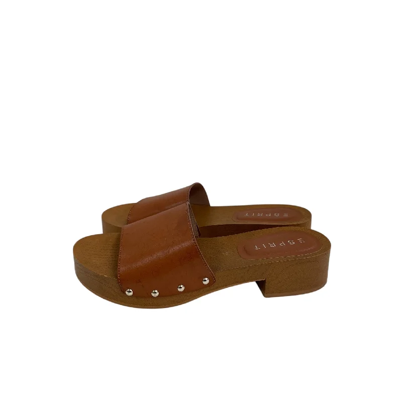 Shoes Heels Platform By Esprit In Brown, Size:10