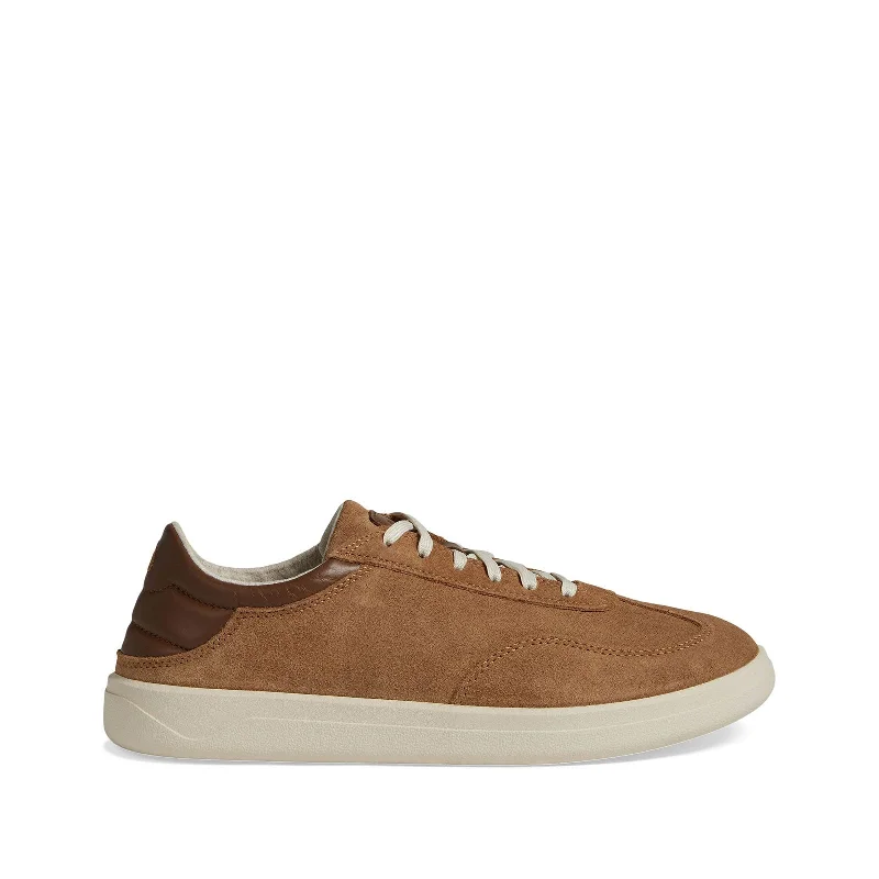 OluKai Men's P?nini Suede Sneaker, Tan/Toffee