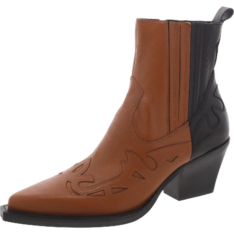 Dolce Vita Womens Leather Block Heel Cowboy, Western Boots