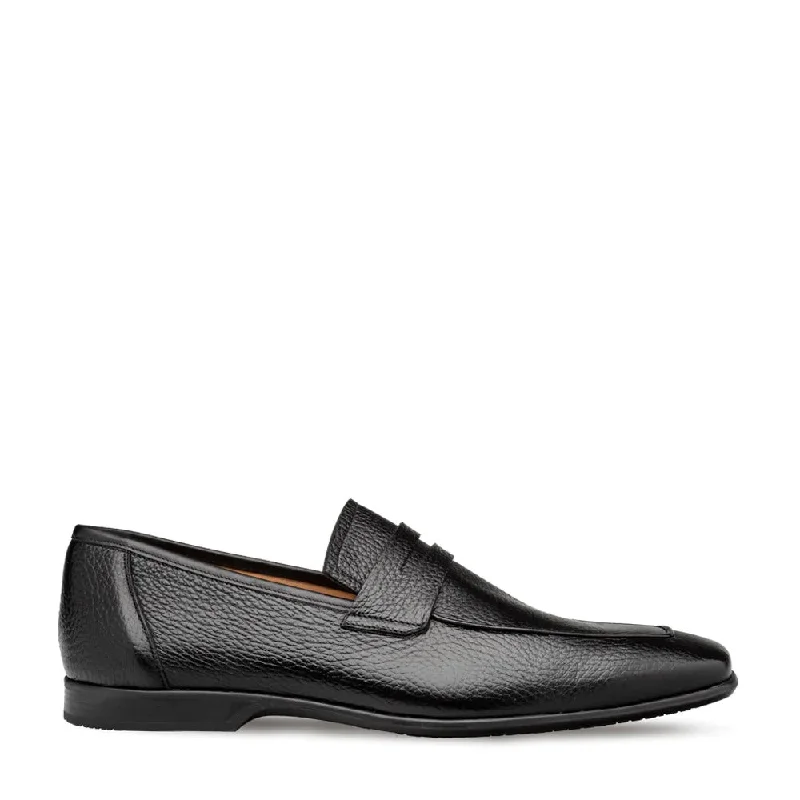 Mezlan E20693 Men's Shoes Black Deer-Skin Leather Penny Loafers (MZ3604)