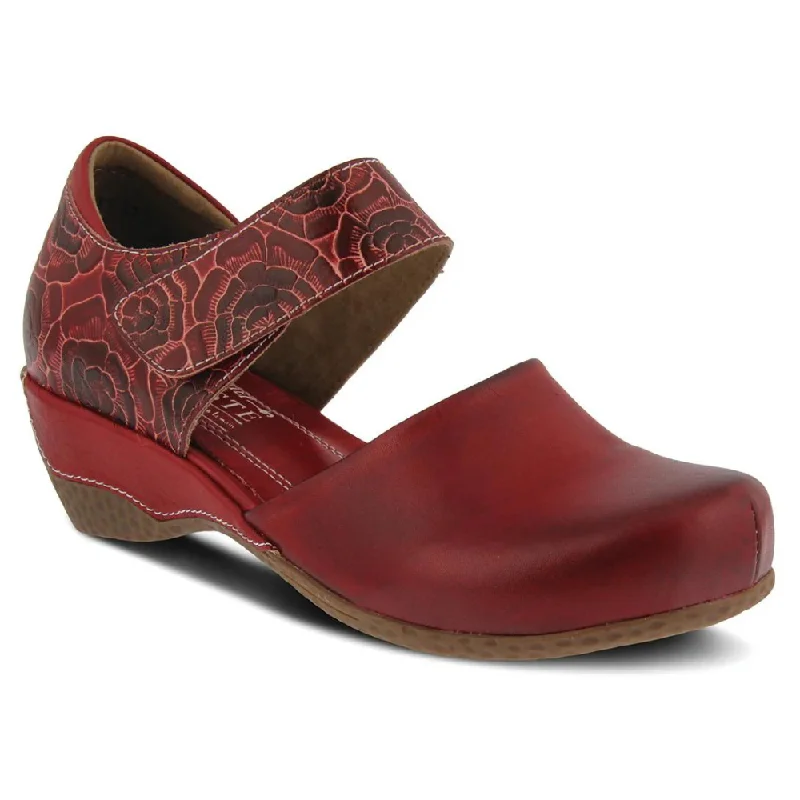 L'Artiste By Spring Step Gloss-Pansy Red Leather Mary Jane (Women's)