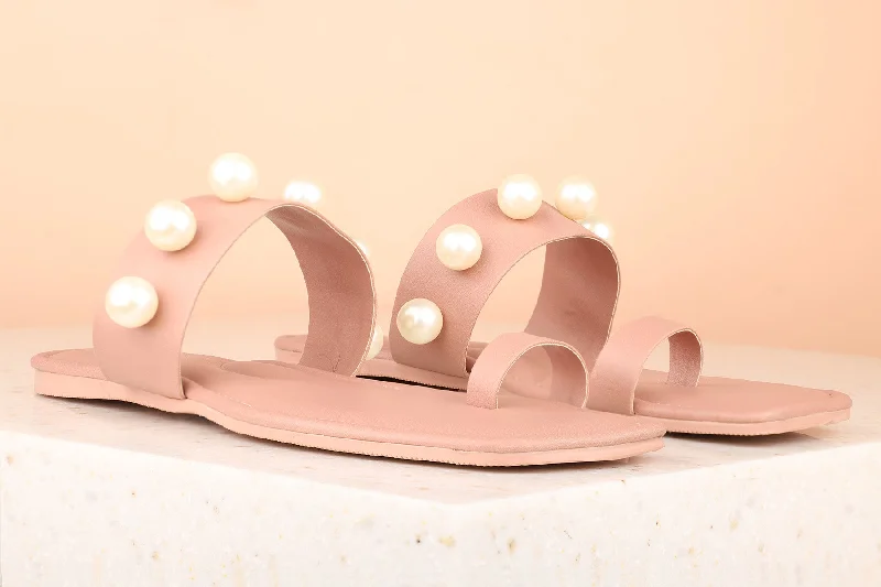 Women Peach One Toe Flats