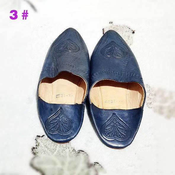 Leather Pointed Toe Mules Slippers Home Shoes Prayer