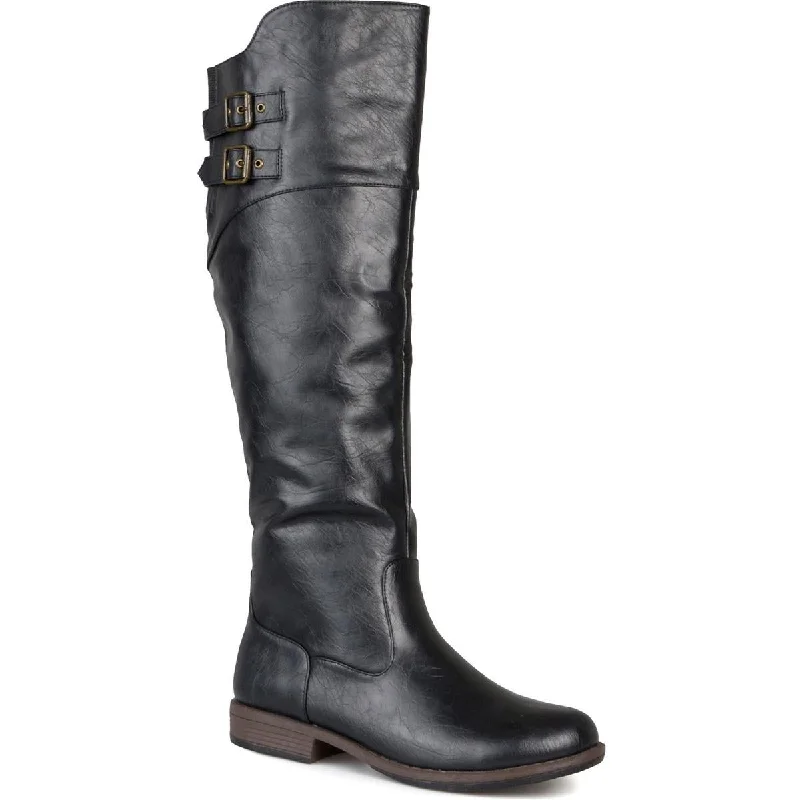 Journee Collection Womens Tori Faux Leather Extra Wide Calf Knee-High Boots