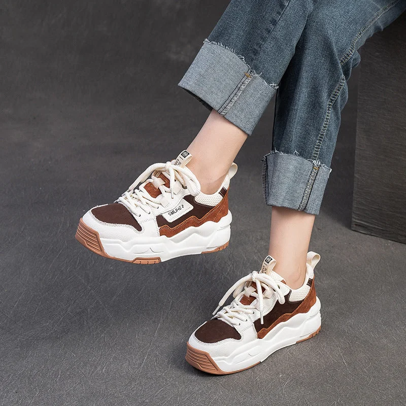 Women Fashion Patchwork Breathable Thick Sole Sneakers