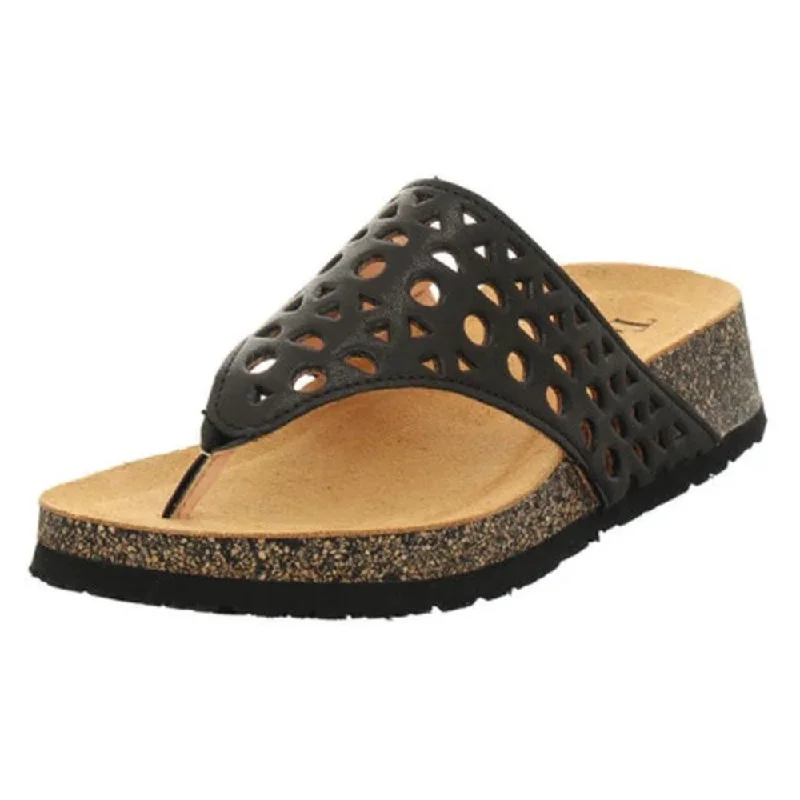 Think! Koak Laser Thong Black Sandal (Women's)