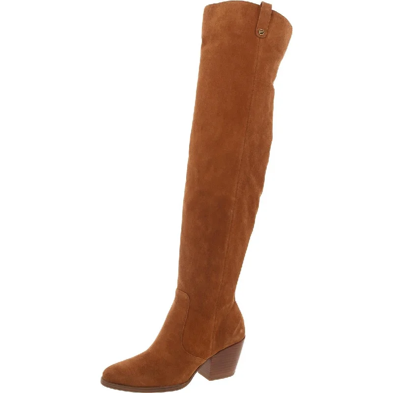 MICHAEL Michael Kors Womens Suede Block Heel Knee-High Boots