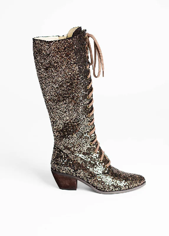 Bryce Boots in Bronze Sequin