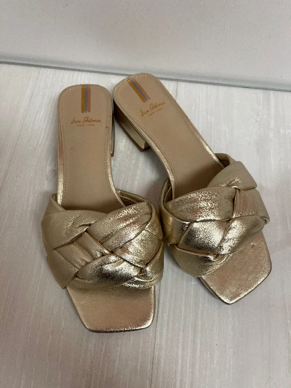 Sandals Heels Block By Sam Edelman In Gold, Size: 7