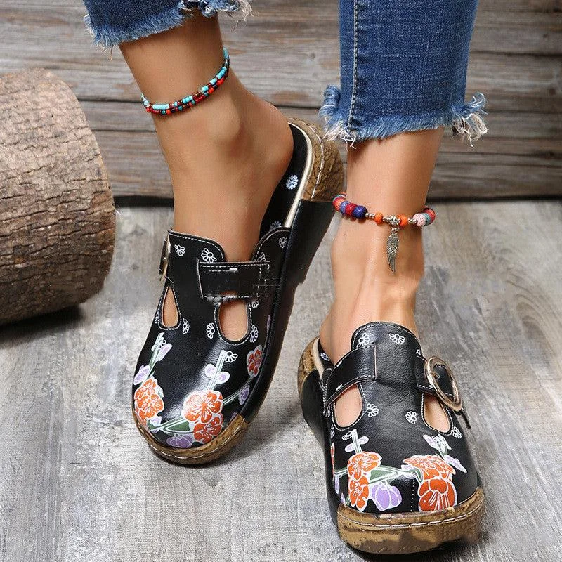 Ethnic Style Plum Blossom Totem Sandals And Slippers