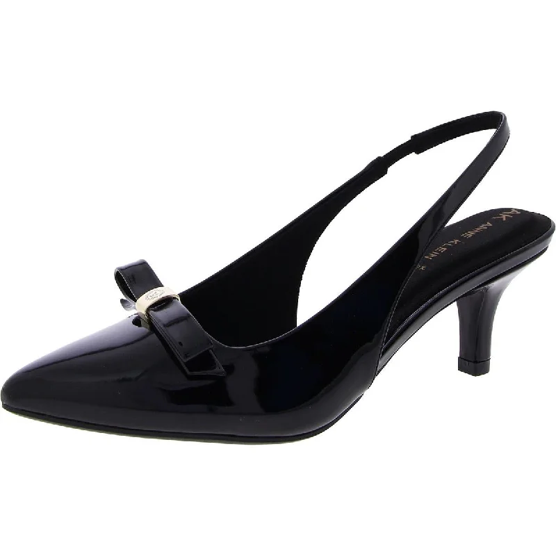 Anne Klein Womens Farrie Patent Pumps Slingback Heels