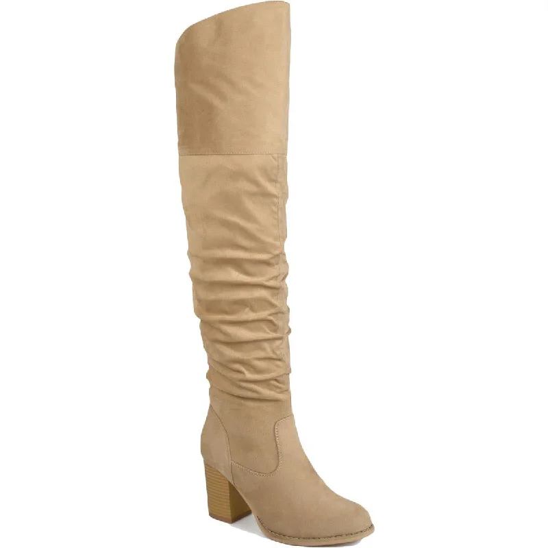 Journee Collection Womens Kaison Faux Suede Over-The-Knee Boots