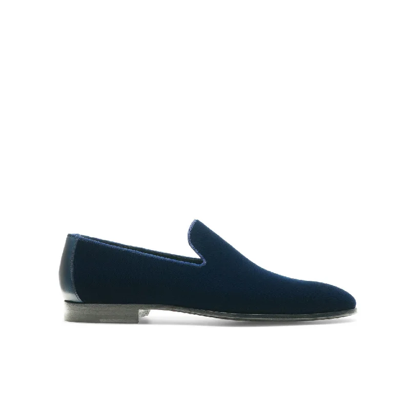 Magnanni Jareth 22334 Men's Shoes Navy Velvet Formal/Dress Loafers (MAGS1121)