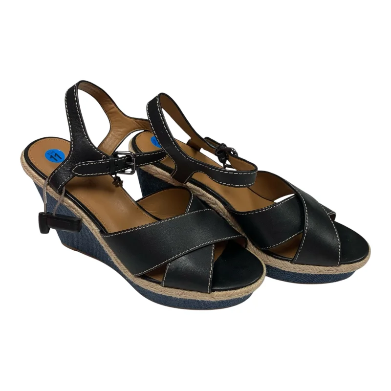 Sandals Designer By Coach In Black & Blue, Size: 11