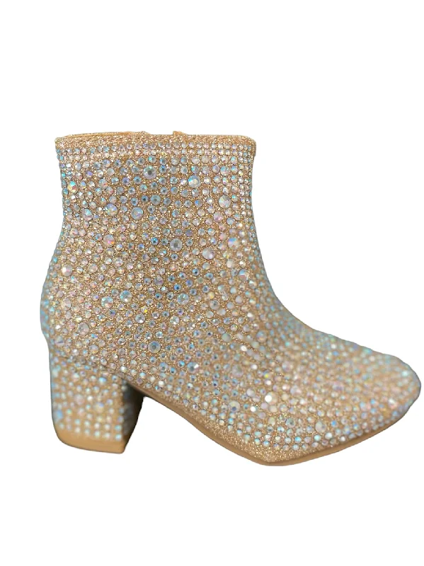 Champagne Rhinestone Boots - Go Go Girl