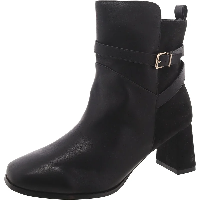 Fashion to Figure Womens Faux Leather Solid Mid-Calf Boots